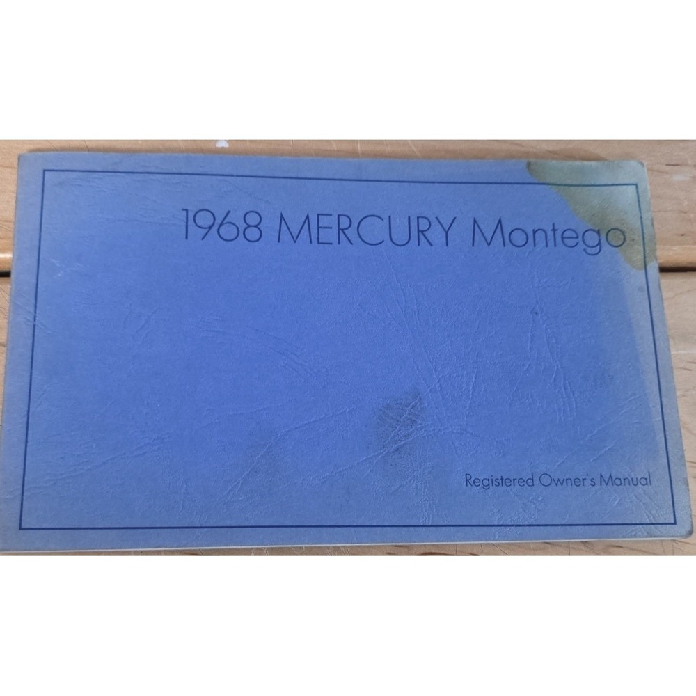 1968 Mercury Montego Registered Owners Manual Vehicle Guide Book